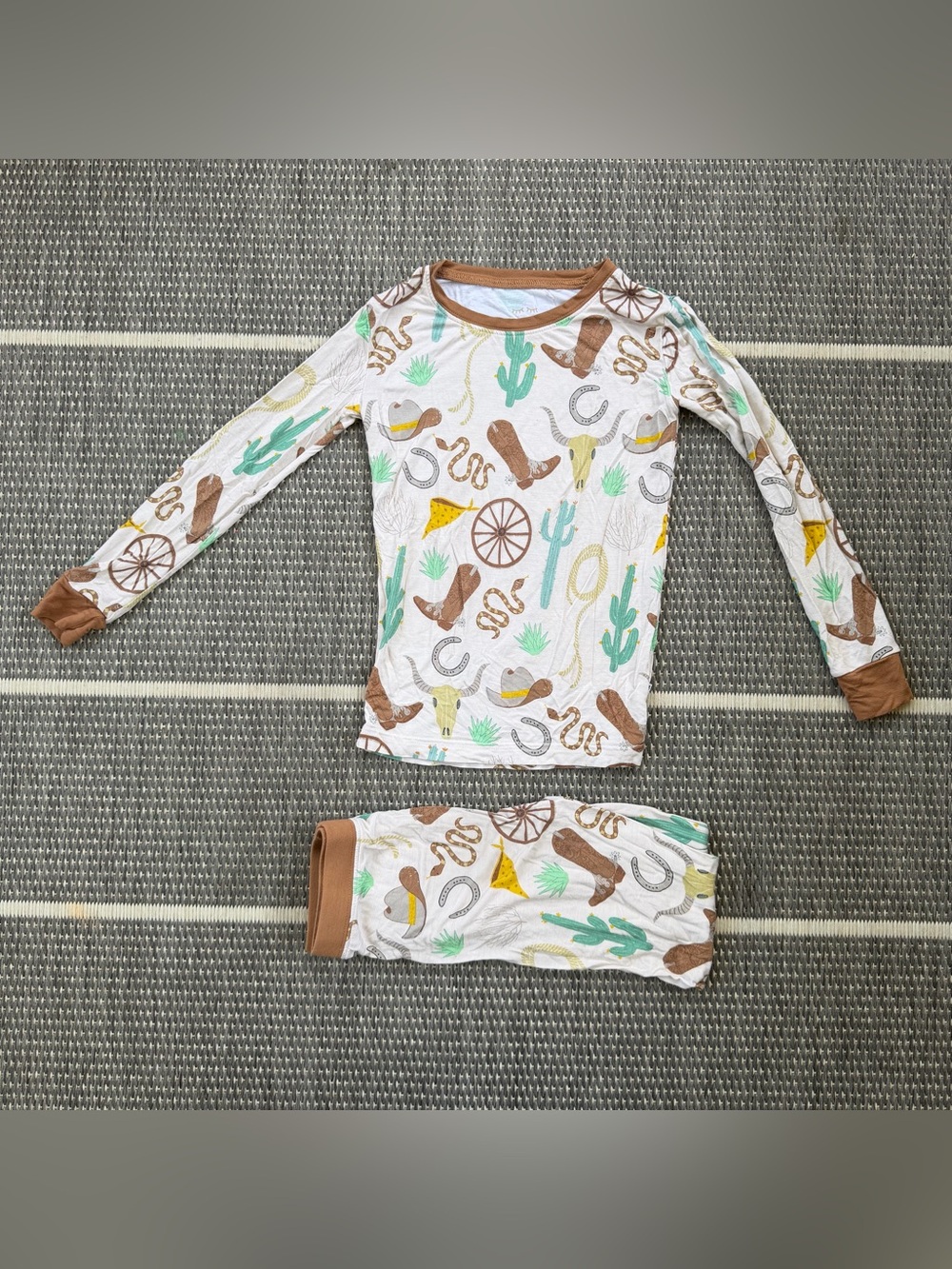 Little Sleepies Caramel Ready to Rodeo Bamboo Viscose Two Piece Pajama Set, 4T